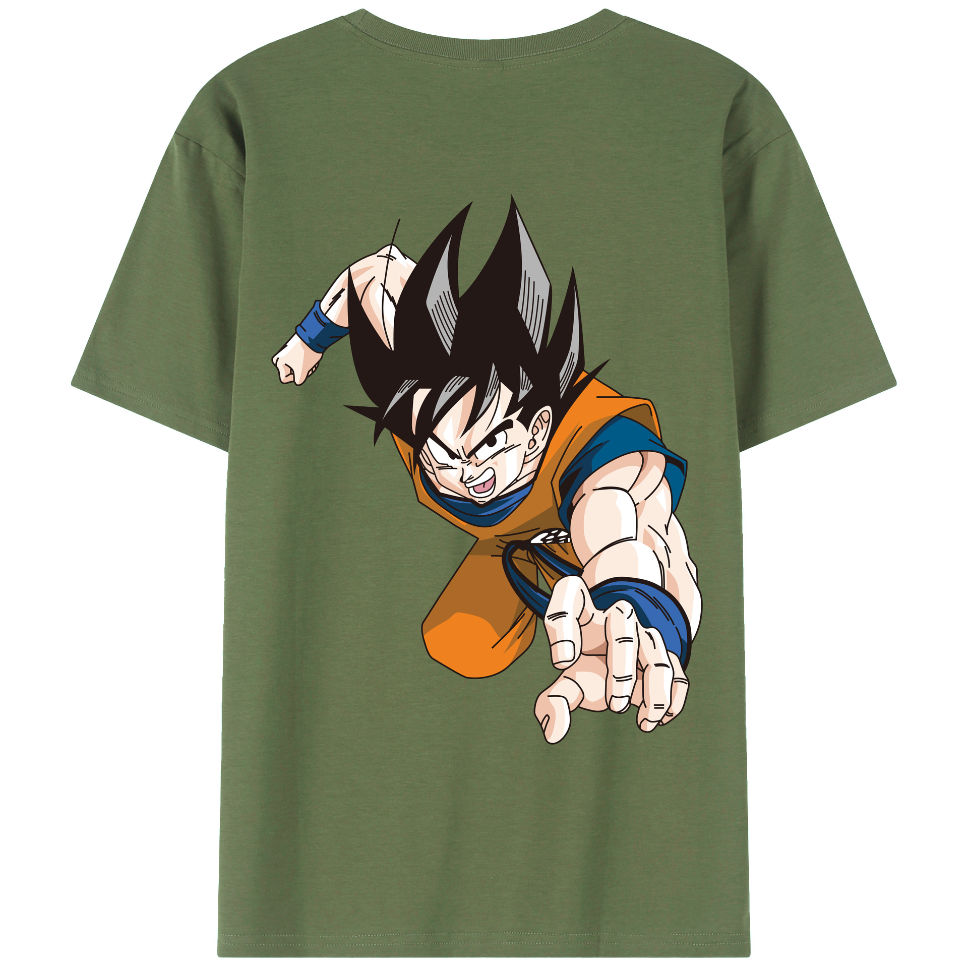 （画像用） ドラゴンボール 孫悟空（そん ごくう）Son Goku カカロット DRAGON BALL Kakarotto 綿100％ メンズ半袖Tシャツ（バックプリント） 通気性